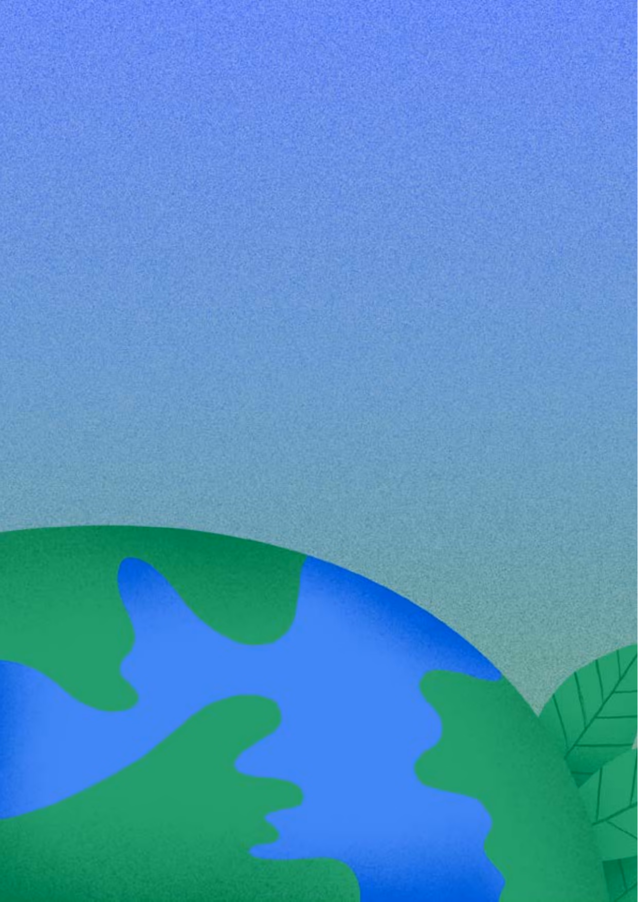 The back cover of the report, a cut-paper illustration of the earth under a dusk sky